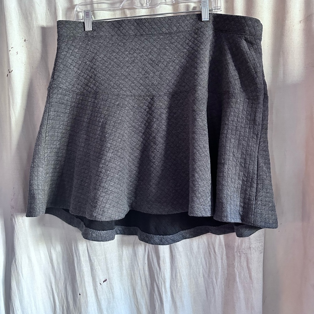Grey Quilted Skater skirt